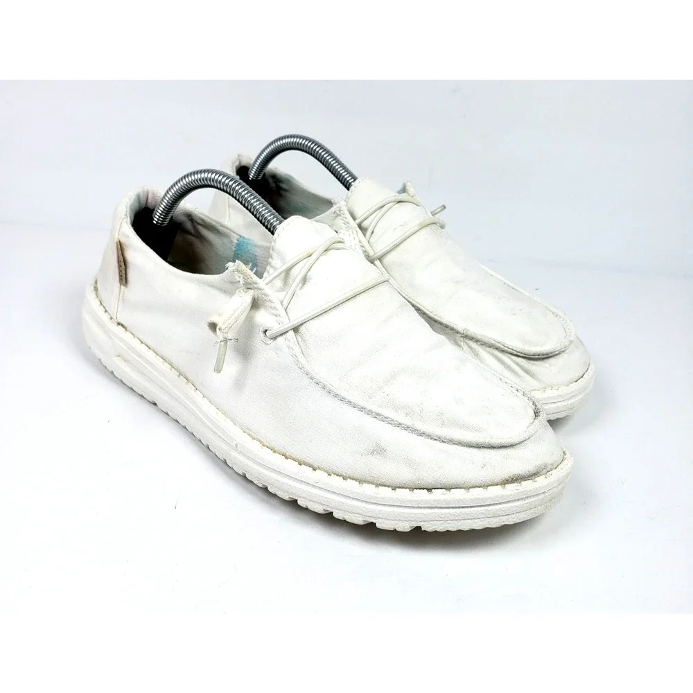 Hey Dude Wendy Womens Size 8 Silk Moon White Slip On Casual Loafer Shoes